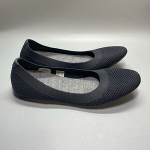 All Birds Shoes Womens Size 8 Gray Tree Breezers Ballet Flats Knit Lightweight